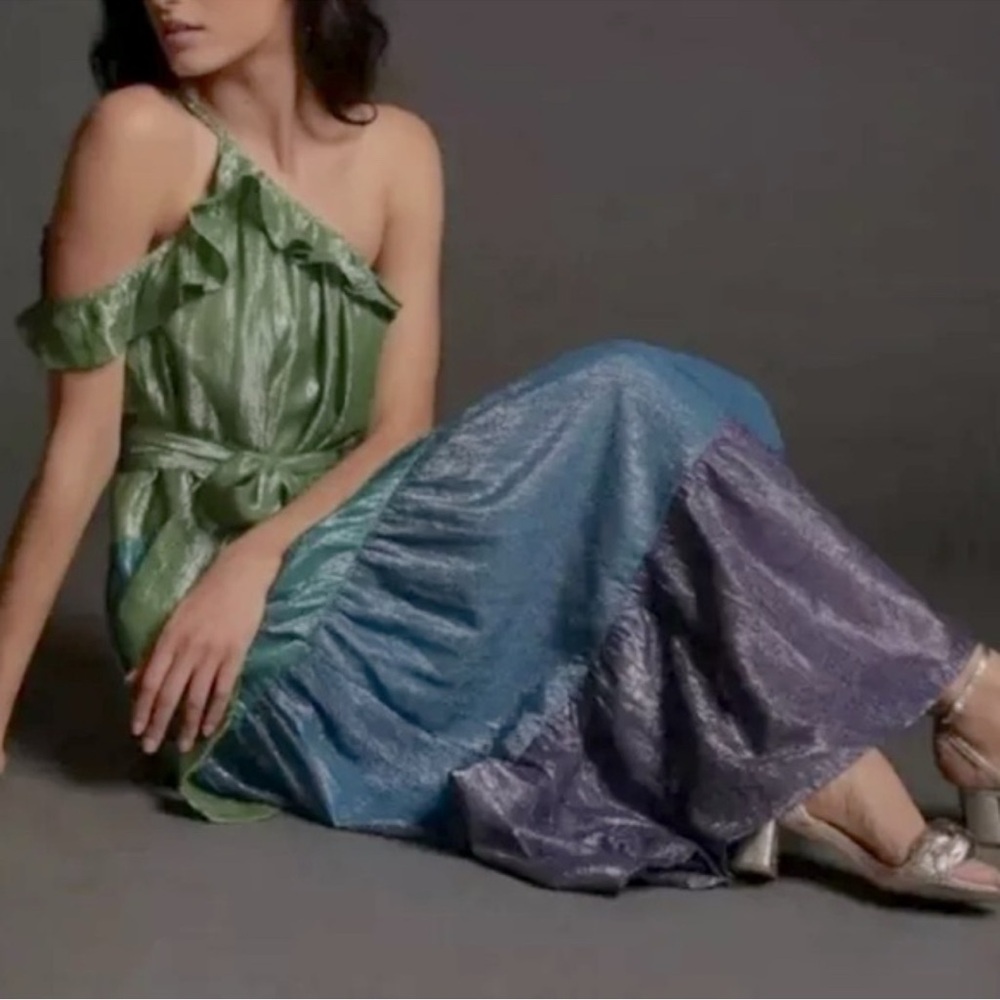 Luxurious Shimmer Maxi Dress by Anthropologie - Picture 11 of 12